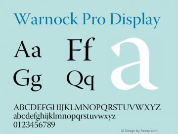 WarnockPro-Disp Version 2.095;PS 2.000;hotconv 1.0.67;makeotf.lib2.5.33168图片样张