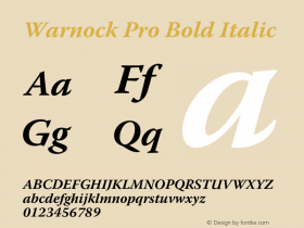 WarnockPro-BoldIt Version 2.140;PS 2.000;hotconv 1.0.70;makeotf.lib2.5.5900图片样张