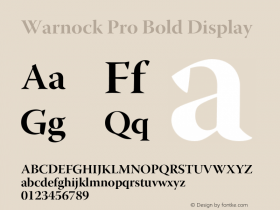 WarnockPro-BoldDisp Version 2.095;PS 2.000;hotconv 1.0.67;makeotf.lib2.5.33168图片样张