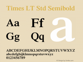 TimesLTStd-Semibold Version 2.126;PS 005.000;hotconv 1.0.68;makeotf.lib2.5.34792图片样张