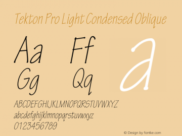 TektonPro-LightCondObl Version 2.073;PS 2.000;hotconv 1.0.70;makeotf.lib2.5.5900图片样张