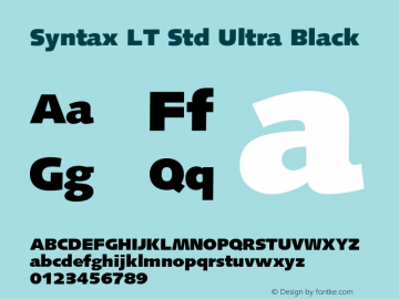 SyntaxLTStd-UltraBlack Version 2.086;PS 005.000;hotconv 1.0.67;makeotf.lib2.5.33168图片样张