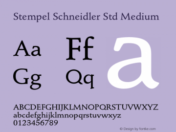 StempelSchneidlerStd-Medium Version 2.086;PS 005.000;hotconv 1.0.67;makeotf.lib2.5.33168图片样张