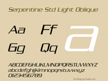 SerpentineStd-LightOblique Version 2.077;PS 005.000;hotconv 1.0.67;makeotf.lib2.5.33168图片样张