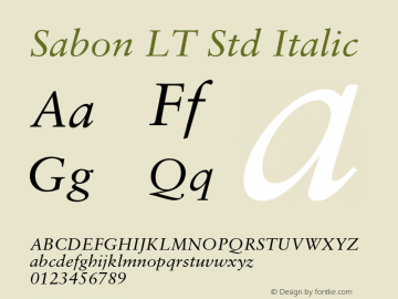SabonLTStd-Italic Version 2.096;PS 005.000;hotconv 1.0.67;makeotf.lib2.5.33168图片样张