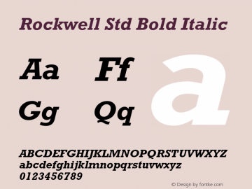 RockwellStd-BoldItalic Version 2.086;PS 005.000;hotconv 1.0.67;makeotf.lib2.5.33168图片样张