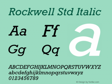 RockwellStd-Italic Version 2.086;PS 005.000;hotconv 1.0.67;makeotf.lib2.5.33168图片样张