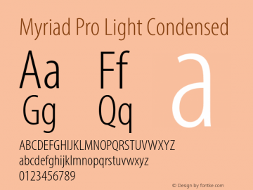 MyriadPro-LightCond Version 2.115;PS 2.000;hotconv 1.0.81;makeotf.lib2.5.63406图片样张