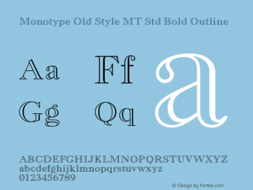 MonotypeOldStyleMTStd-BdOut Version 2.096;PS 005.000;hotconv 1.0.67;makeotf.lib2.5.33168图片样张