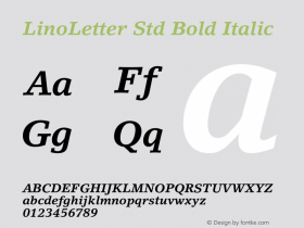 LinoLetterStd-BoldItalic Version 2.106;PS 005.000;hotconv 1.0.67;makeotf.lib2.5.33168图片样张