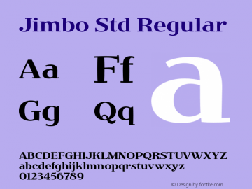JimboStd-Regular Version 2.077;PS 002.000;hotconv 1.0.67;makeotf.lib2.5.33168图片样张