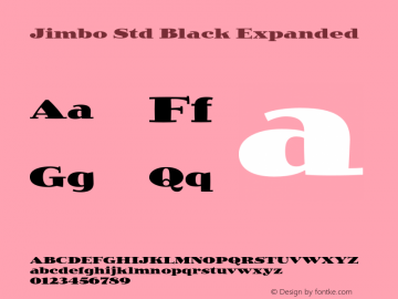 JimboStd-BlackExpanded Version 2.077;PS 002.000;hotconv 1.0.67;makeotf.lib2.5.33168图片样张