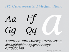 UsherwoodStd-MediumItalic Version 2.083;PS 005.000;hotconv 1.0.67;makeotf.lib2.5.33168图片样张