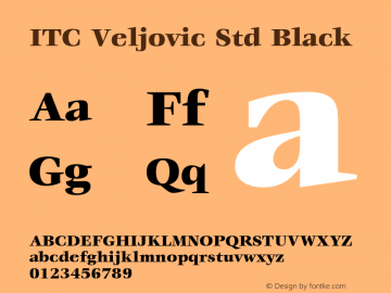 VeljovicStd-Black Version 2.082;PS 005.000;hotconv 1.0.67;makeotf.lib2.5.33168图片样张