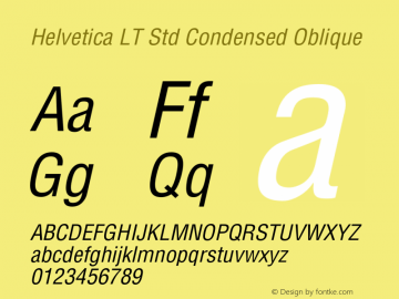 HelveticaLTStd-CondObl Version 2.125;PS 005.000;hotconv 1.0.67;makeotf.lib2.5.33168图片样张