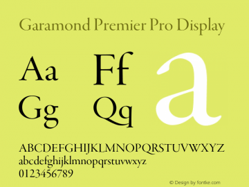 GaramondPremrPro-Disp Version 2.104;PS 2.000;hotconv 1.0.70;makeotf.lib2.5.5900图片样张