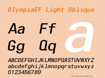 OlympiaEF Light Oblique 001.000 Font Sample