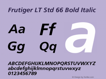 FrutigerLTStd-BoldItalic Version 2.101;PS 005.000;hotconv 1.0.67;makeotf.lib2.5.33168图片样张