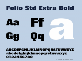 FolioStd-ExtraBold Version 2.076;PS 005.000;hotconv 1.0.67;makeotf.lib2.5.33168图片样张