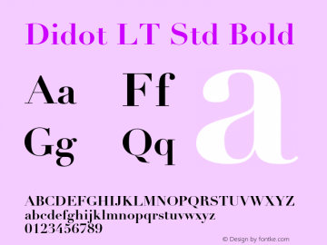 DidotLTStd-Bold Version 2.108;PS 005.000;hotconv 1.0.67;makeotf.lib2.5.33168图片样张