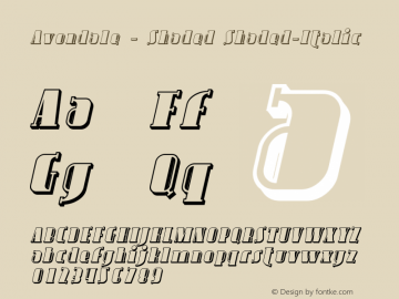 Avondale - Shaded Shaded-Italic Version 001.000 Font Sample