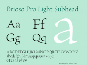 BriosoPro-LightSubh Version 2.100;PS 2.000;hotconv 1.0.67;makeotf.lib2.5.33168图片样张