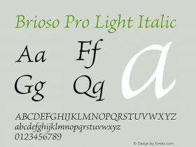 BriosoPro-LightIt Version 2.151;PS 2.000;hotconv 1.0.70;makeotf.lib2.5.5900图片样张