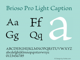 BriosoPro-LightCapt Version 2.100;PS 2.000;hotconv 1.0.67;makeotf.lib2.5.33168图片样张