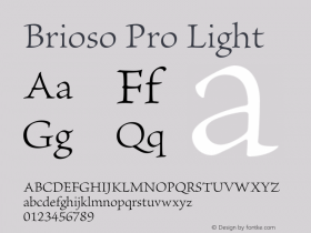 BriosoPro-Light Version 2.151;PS 2.000;hotconv 1.0.70;makeotf.lib2.5.5900图片样张