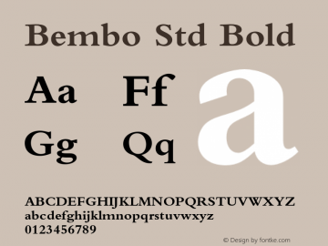 BemboStd-Bold Version 2.112;PS 005.000;hotconv 1.0.67;makeotf.lib2.5.33168图片样张
