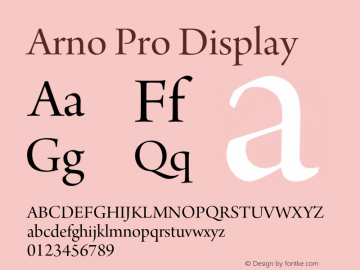 ArnoPro-Display Version 1.084;PS 1.005;hotconv 1.0.67;makeotf.lib2.5.33168图片样张