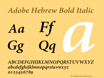 AdobeHebrew-BoldItalic Version 1.062图片样张