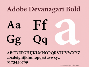 AdobeDevanagari-Bold Version 2.001;PS 2.000;hotconv 1.0.70;makeotf.lib2.5.5900图片样张