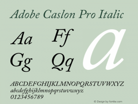 ACaslonPro-Italic Version 2.096;PS 2.000;hotconv 1.0.70;makeotf.lib2.5.58329图片样张