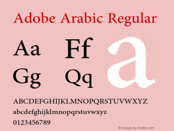 AdobeArabic-Regular Version 3.005;PS 3.0;hotconv 1.0.72;makeotf.lib2.5.5900图片样张