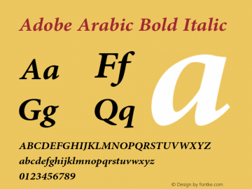 AdobeArabic-BoldItalic Version 2.007图片样张