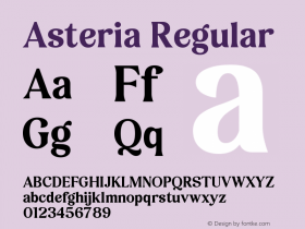 Asteria-Regular Version 1.001;Fontself Maker 3.5.4图片样张