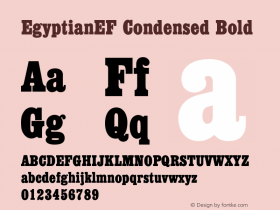 EgyptianEF Condensed Bold 001.000 Font Sample