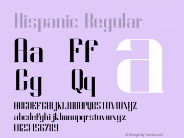 Hispanic Version 1.00;June 17, 2023;FontCreator 12.0.0.2552 32-bit图片样张