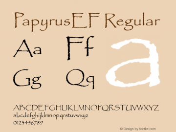 PapyrusEF Regular Version 001.000 Font Sample