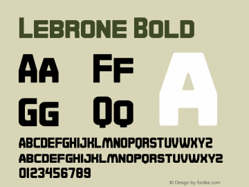 Lebrone Bold Version 1.002;Fontself Maker 3.5.8图片样张