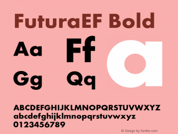 FuturaEF Bold 001.000 Font Sample