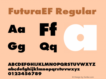 FuturaEF Regular 001.000 Font Sample