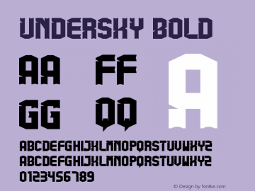 UNDERSKY Bold Version 1.004;Fontself Maker 3.5.8图片样张