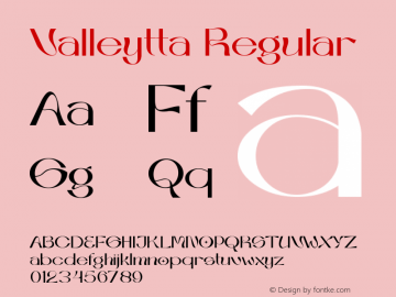 Valleytta Version 1.009;Fontself Maker 3.5.8图片样张