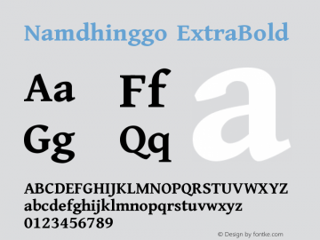 Namdhinggo ExtraBold Version 3.001图片样张