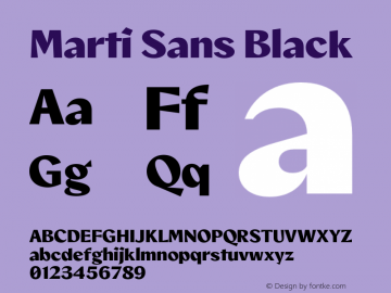 Marti Sans Black Version 1.000图片样张