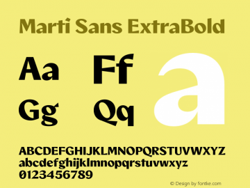 Marti Sans ExtraBold Version 1.000图片样张