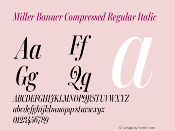 Miller Banner Compressed Regular Italic Version 2.000;Glyphs 3.2 (3241)图片样张