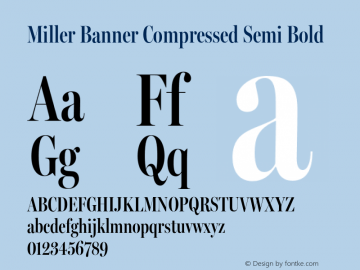 Miller Banner Compressed Semi Bold Version 2.000;Glyphs 3.2 (3241)图片样张